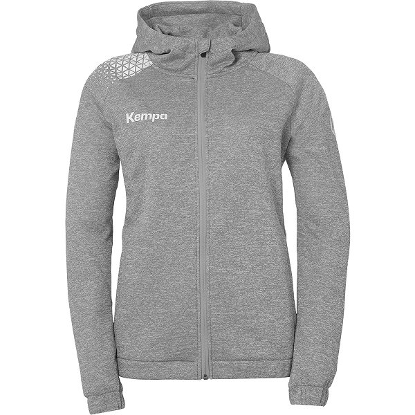 Kempa Ambition 28 Sweat À Capuche Femmes - Gris Foncé Mélange / Blanc