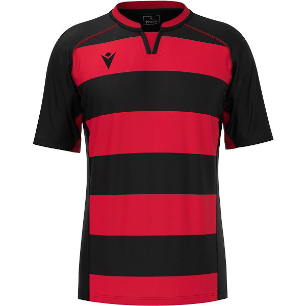 Macron Alabaster Rugbyshirt Heren - Zwart / Rood