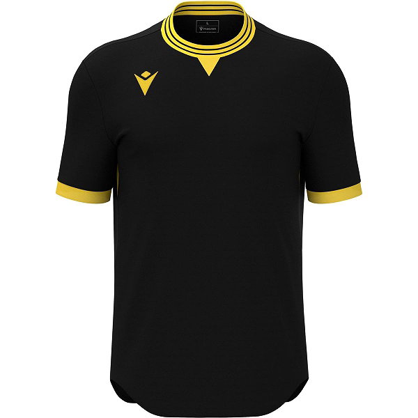 Macron Elves Shirt Korte Mouw Heren - Zwart / Geel
