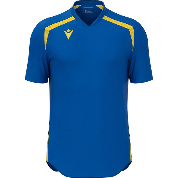 Macron Wyrm Maillot Manches Courtes Hommes - Royal / Jaune
