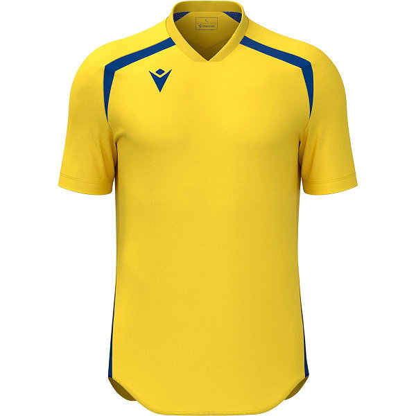 Macron Wyrm Maillot Manches Courtes Hommes - Jaune / Royal