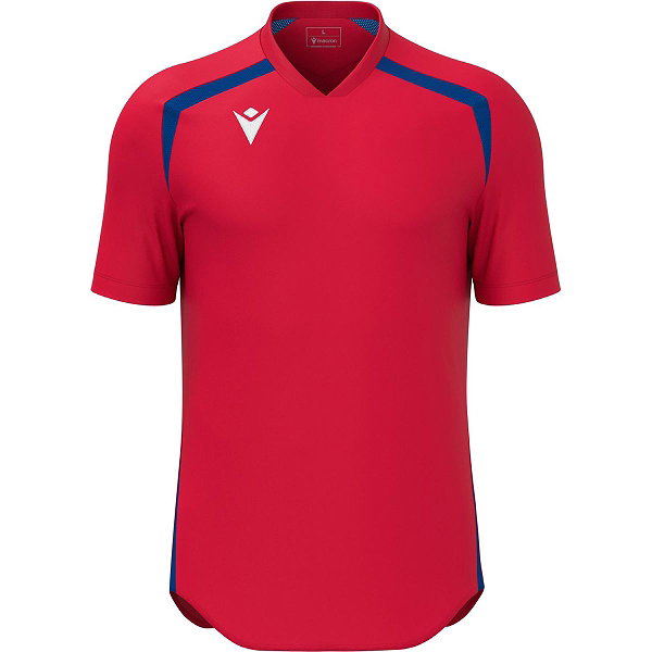 Macron Wyrm Maillot Manches Courtes Enfants - Rouge / Royal