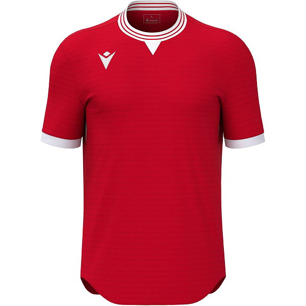 Macron Elves Maillot Manches Courtes Enfants - Rouge / Blanc