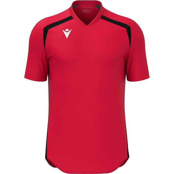 Macron Wyrm Maillot Manches Courtes Enfants - Rouge / Noir