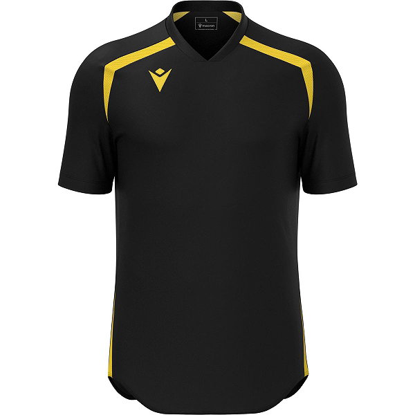 Macron Wyrm Maillot Manches Courtes Enfants - Noir / Jaune
