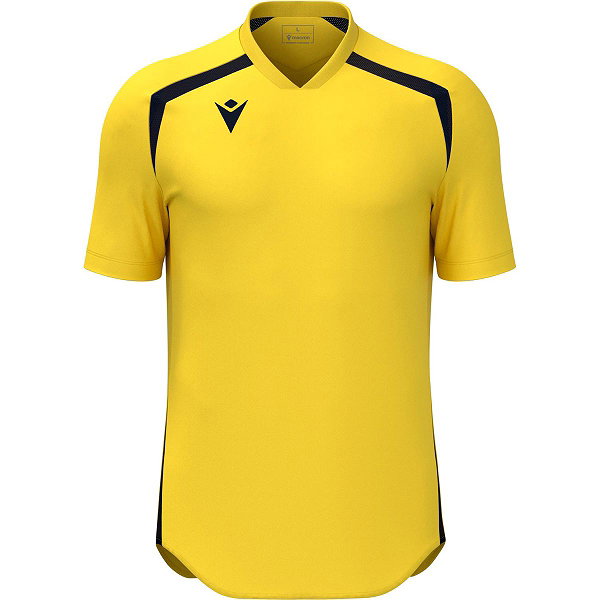 Macron Wyrm Maillot Manches Courtes Enfants - Jaune / Marine