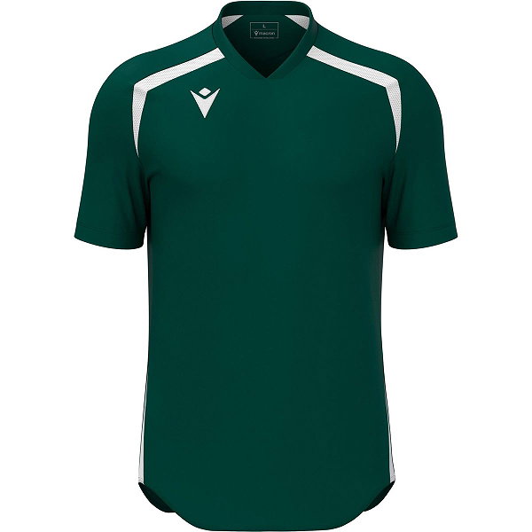 Macron Wyrm Maillot Manches Courtes Enfants - Bottle Green / Blanc