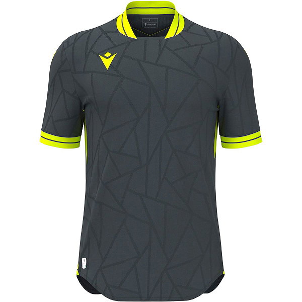 Macron Cerberus Trikot Kurzarm Kinder - Anthrazit / Neongelb