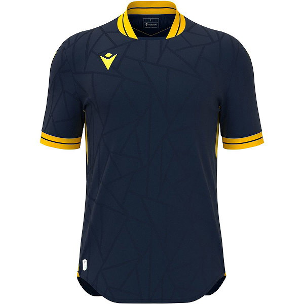 Macron Cerberus Maillot Manches Courtes Enfants - Marine / Jaune