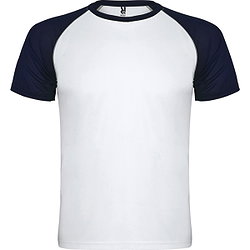 Roly Indianapolis T-Shirt De Sport Manches Courtes Enfants - Blanc / Marine