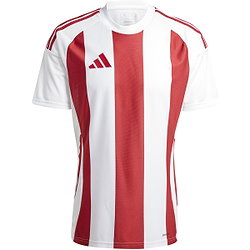 Adidas Striped 24 Maillot À Manches Courtes Hommes - Blanc / Rouge
