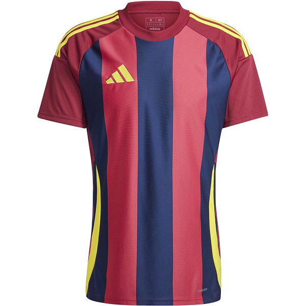Adidas Striped 24 Trikot Kurzarm Herren - Bordeaux / Navy / Gelb