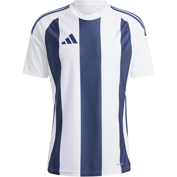 Adidas Striped 24 Maillot À Manches Courtes Hommes - Blanc / Navy