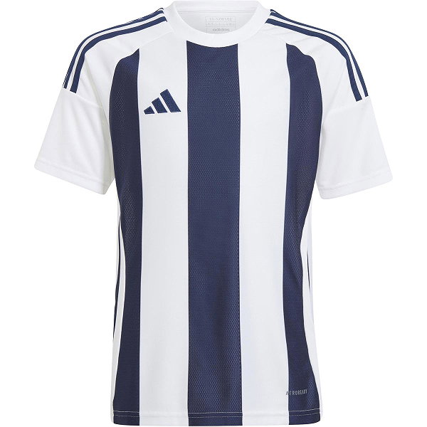 Adidas Striped 24 Maillot À Manches Courtes Enfants - Blanc / Navy