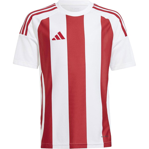 Adidas Striped 24 Shirt Korte Mouw Kinderen - Wit / Rood