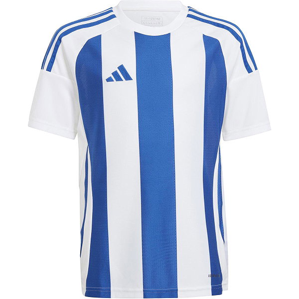 Adidas Striped 24 Maillot À Manches Courtes Enfants - Blanc / Royal