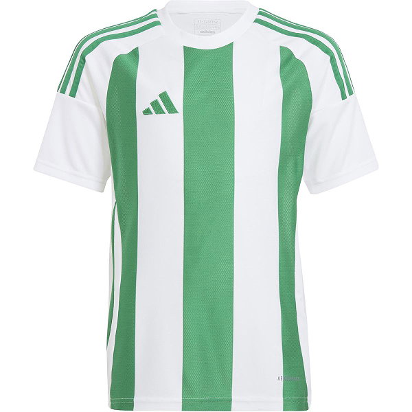 Adidas Striped 24 Shirt Korte Mouw Kinderen - Wit / Groen