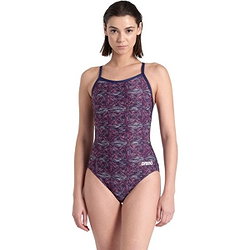 Arena Abstract Tiles Light Drop Back Badeanzug Damen - Marine