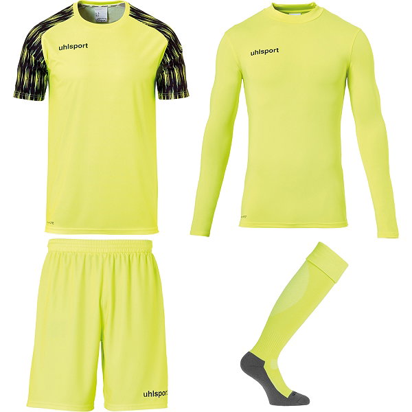 Uhlsport Reaction Set De Gardien De But Enfants - Jaune Fluo / Noir