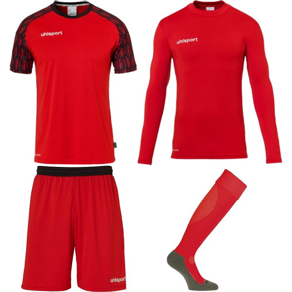 Uhlsport Reaction Set De Gardien De But Enfants - Rouge / Noir