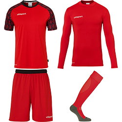 Uhlsport Reaction Set De Gardien De But Enfants - Rouge / Noir