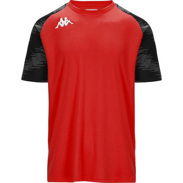 Kappa Daverno Shirt Korte Mouw Kinderen - Rood / Zwart