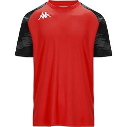 Kappa Daverno Maillot Manches Courtes Enfants - Rouge / Noir
