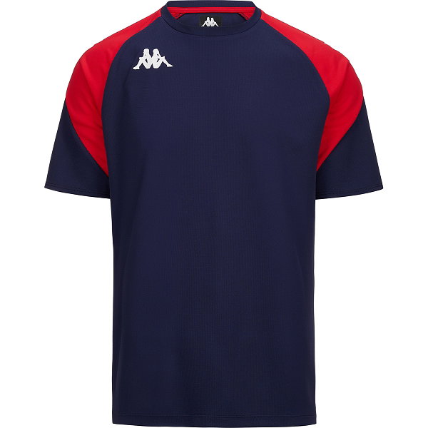 Kappa Loreto Maillot Manches Courtes Hommes - Marine / Rouge