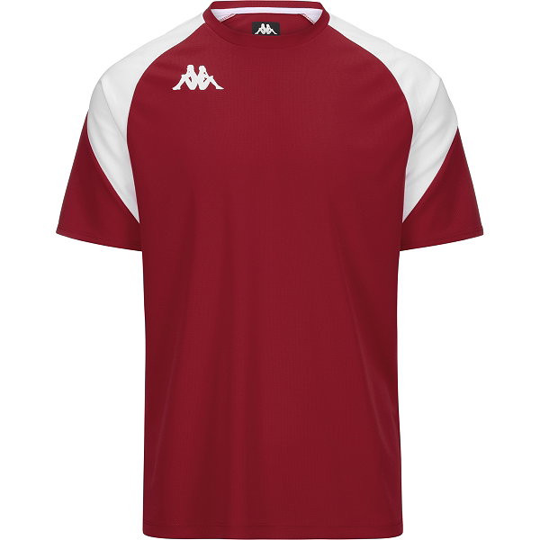 Kappa Loreto Maillot Manches Courtes Hommes - Bordeaux / Blanc