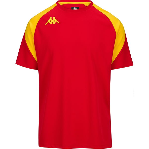 Kappa Loreto Maillot Manches Courtes pour Hommes Rouge Jaune