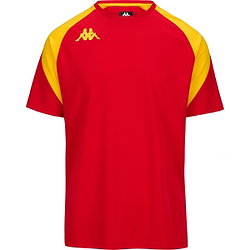 Kappa Loreto Shirt Korte Mouw Heren - Rood / Geel