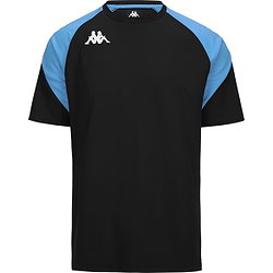 Kappa Loreto Shirt Korte Mouw Heren - Zwart / Hemelsblauw