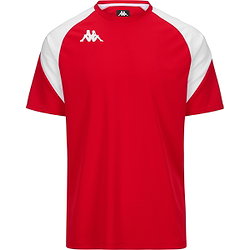 Kappa Loreto Maillot Manches Courtes Hommes - Rouge / Blanc