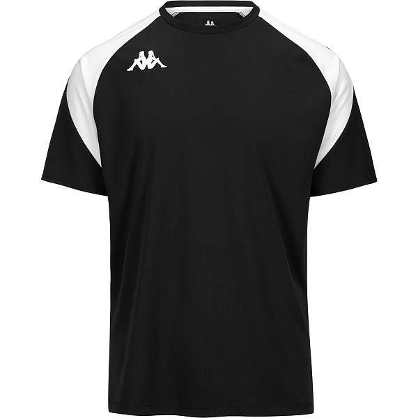Kappa Loreto Maillot Manches Courtes Hommes - Noir / Blanc