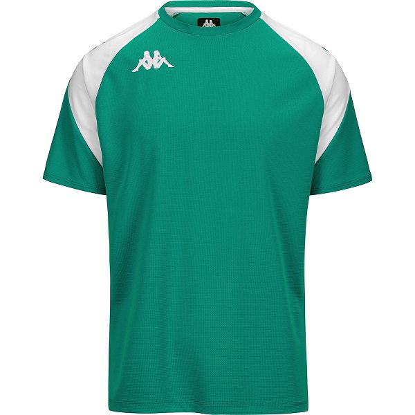 Kappa Loreto Maillot Manches Courtes Hommes - Vert / Blanc