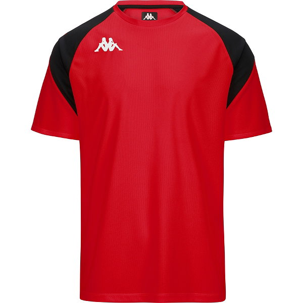 Kappa Loreto Maillot Manches Courtes Hommes - Rouge / Noir