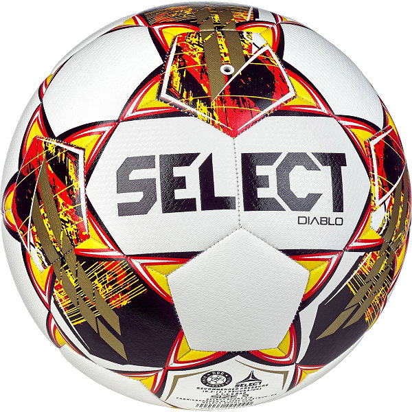 Select Diablo (Size 5) Ballon D'entraînement - Blanc / Rouge / Jaune / Noir