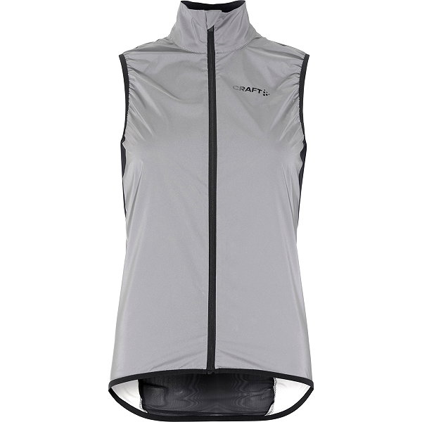 Craft Adv Essence Lumen Veste Coupe-Vent Sans Manches De Cyclisme Femmes - Argent Réfléchissant