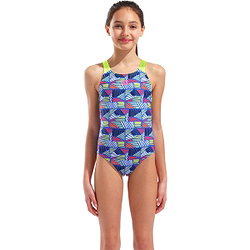 Arena Candies Swim Pro Back Maillot De Bain Enfants - Bleu Ciel / Lime