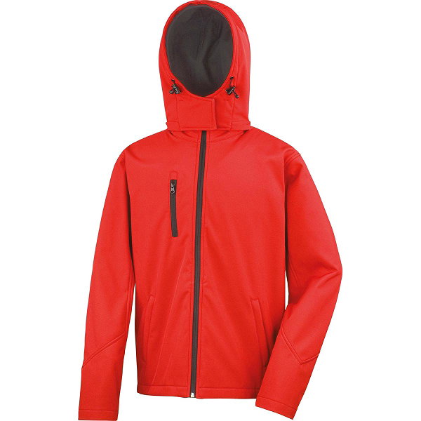 Result Core Tx Performance Hooded Soft Shell Jacket Herren - Rot / Schwarz