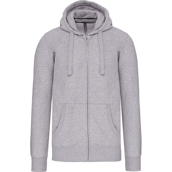 Kariban Hooded Sweater Met Rits Heren - Oxford Grey