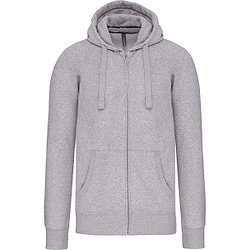 Kariban Hooded Sweater Met Rits Heren - Oxford Grey