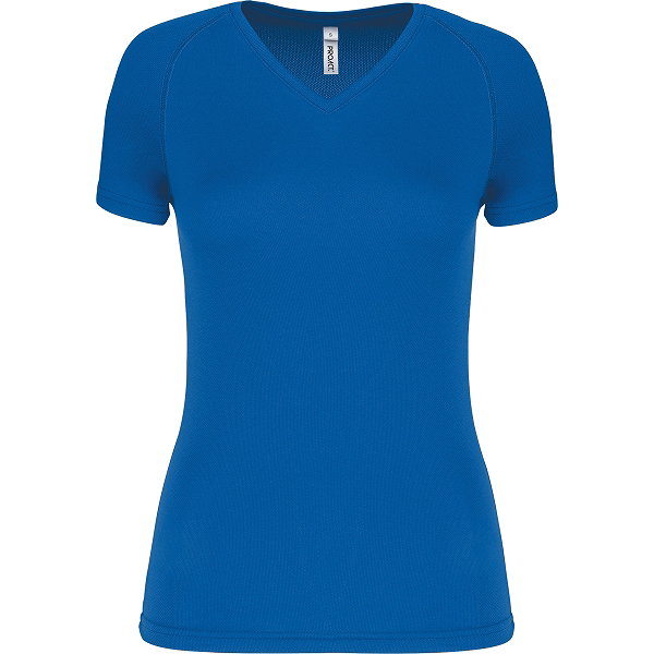Proact Birdseye V-Neck T-Shirt De Sport Manches Courtes Femmes - Royal