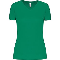 Présentation: Proact Birdseye V-Neck T-Shirt De Sport Manches Courtes Femmes - Vert