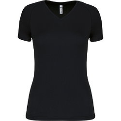 Proact Birdseye V-Neck Functioneel Sportshirt Dames - Zwart