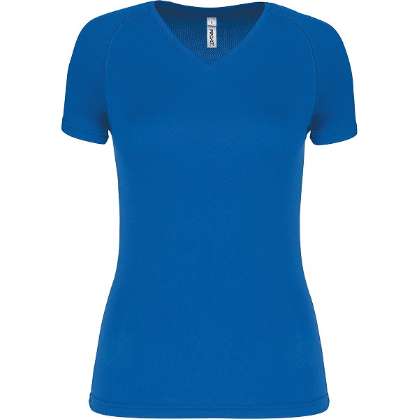 Proact Birdseye V-Neck Functioneel Sportshirt Dames - Aqua Blue