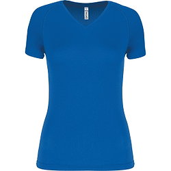 Proact Birdseye V-Neck Functioneel Sportshirt Dames - Aqua Blue