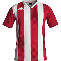 Kappa Dugo Maillot Manches Courtes Enfants - Rouge / Blanc