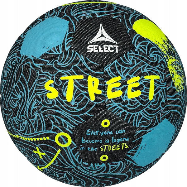 Select Street Ballon De Football De Rue - Noir / Turquoise / Jaune Fluo