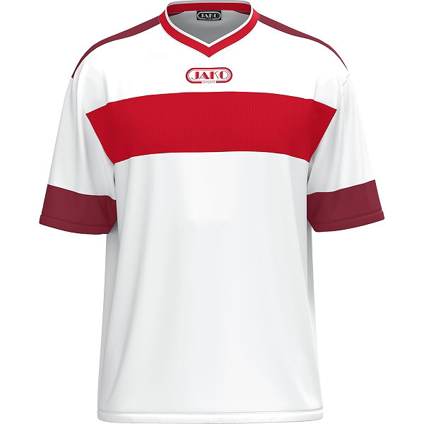 Jako Club 92 Maillot À Manches Courtes Hommes - Blanc / Rouge / Marron